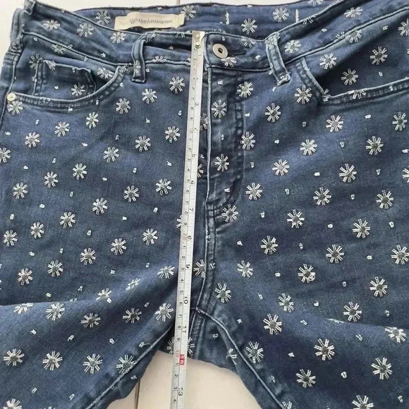 Pilcro Anthropologie Women’s Size 30 Floral Embroidered Cropped Bootcut Jeans - Picture 12 of 13